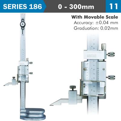 VERNIER HEIGHT GAUGE 300MM 0.05MM ACC. 0.02MM GRAD. S/STEEL — image 1