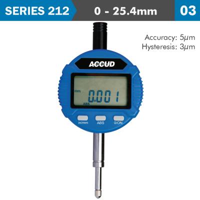 DIGITAL INDICATOR FLAT BACK 25.4MM/1' RES0.001 ACC 5MIC — image 1
