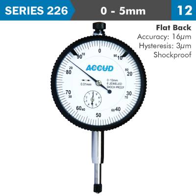 SHOCKPROOF DIAL INDICATOR FLAT BACK 5MM — image 1