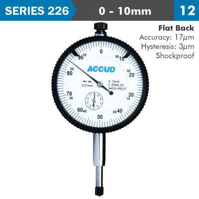 SHOCKPROOF DIAL INDICATOR FLAT BACK 10MM — image 1