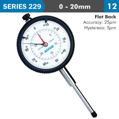 DIAL INDICATOR FLAT BACK 20MM — image 1