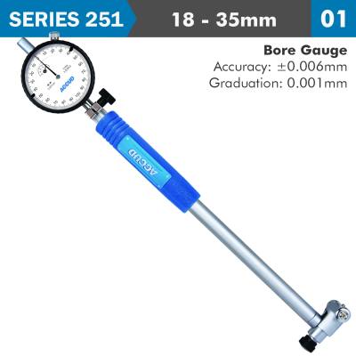 PRECISION DIAL BORE GAUGE 18-35MM 0.006MM ACC. 0.001MM GRAD. — image 1