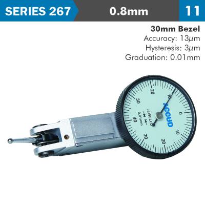 DIAL TEST INDICATOR 0.8MM 30MM BEZELD 0.013MM ACC. 0.01MM GRAD — image 1