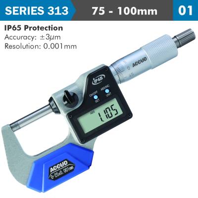 DIG. OUTSIDE MICROMETER 75-100MM 0.003MM ACC. IP65 0.001MM RES. — image 1