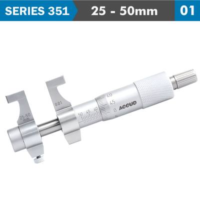 INSIDE MICROMETER 25-50MM WITH SETTING RING 0.008MM ACC. 0.01MM GRAD. — image 1