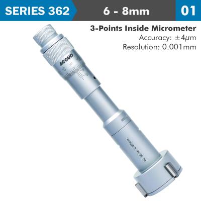 3 POINTS INSIDE MICROMETER 6-8MM 0.004MM ACC. 0.001MM GRAD. — image 1