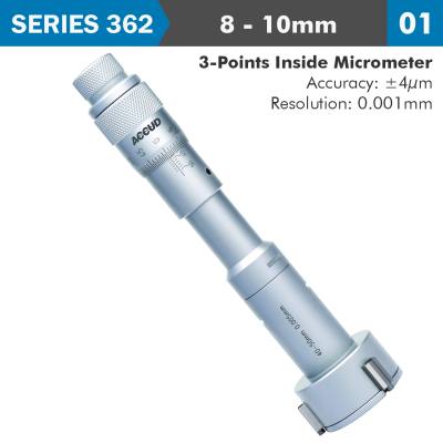 3 POINTS INSIDE MICROMETER 8-10MM 0.004MM ACC. 0.001MM GRAD. — image 1