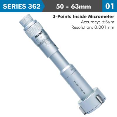 3 POINTS INSIDE MICROMETER 50-63MM 0.005MM ACC. 0.005MM GRAD. — image 1