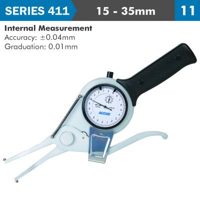 INT. DIAL CALIPER GAUGE 15-35MM 0.04MM ACC. 0.01MM GRAD. JAW LENGTH 50 — image 1