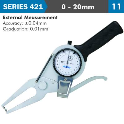 EXT. DIAL CALIPER GAUGE 20MM 0.04MM ACC. 0.01MM GRAD. JAW LENGTH 60MM — image 1