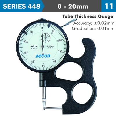TUBE THICKNESS GAUGE 10MM 0.02MM ACC. 0.01MM GRAD. — image 1