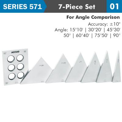 ANGLE GAUGE BLOCK SET 7PC TRIANGLE 15-90DEG — image 1