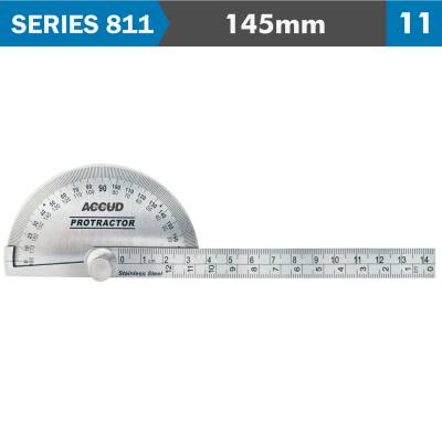PROTRACTOR 90MM X 145MM 0-180DEG. RANGE 0.3DEG ACCURACY — image 1