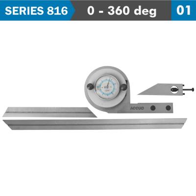 UNIVERSAL PROTRACTOR 360 DEG. C/STEEL 5' ACC. 5' GRAD. — image 1