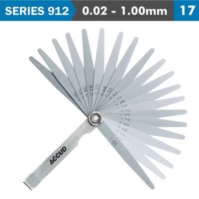 FEELER GAUGE 100MM 0.02 - 1.00MM 17 LEAVES DIN2275 — image 1