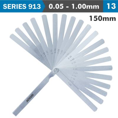 LONG FEELER GAUGE 150MM 0.05-1.00 13 LEAVES DIN2275 — image 1