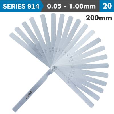 LONG FEELER GAUGE 200MM 0.05-1.00 20 LEAVES DIN2275 — image 1