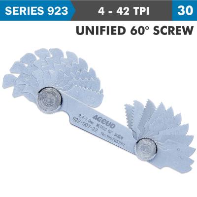 PITCH GAUGE 4-42TPI 30 LEAVES UNIFIED 60DEG. SCREW 0.07MM ACC. — image 1