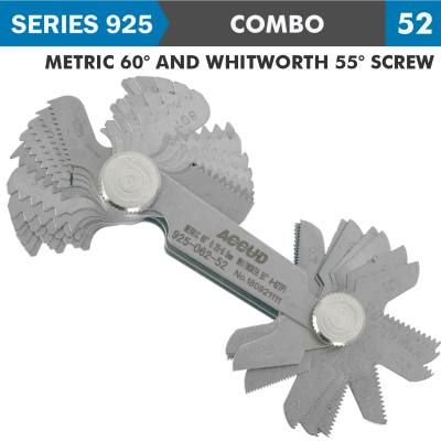 PITCH GAUGE METRIC 0.25-6MM & 4-62TPI 52 LEAVES 60DEG. AND WHITWORTH 5 — image 1