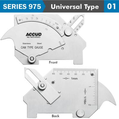 WELDING GAUGE 7 X MEASURING APPL. 25,20MM,60DEG. RANGE S/STEEL — image 1