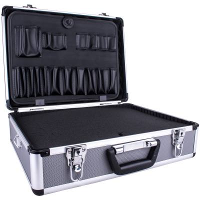ALUMINIUM CASE 45.5 X 33 X 15.2 WITH 5 X DIVIDERS AND FOAM INSERTS — image 1
