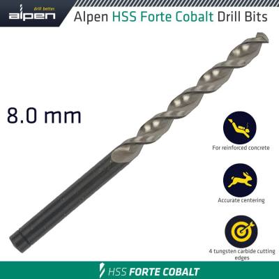 HSS FORTE COBALT DRILL BIT 8MM — image 1