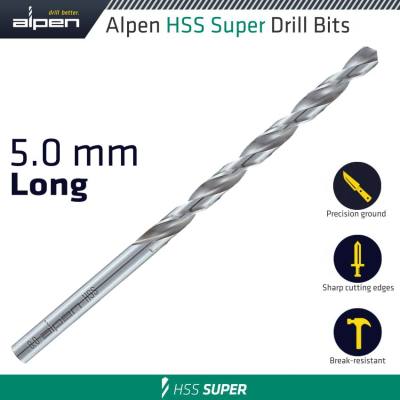 HSS SUPER DRILL BIT LONG 5 X 132MM POUCH — image 1