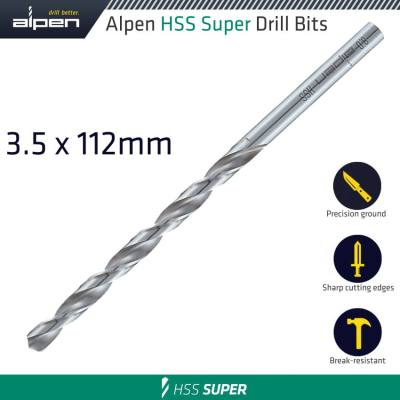 HSS DRILL BIT LONG 3.5 X 112MM BULK — image 1