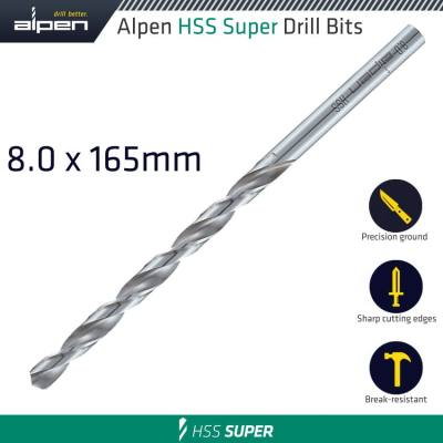 HSS DRILL BIT LONG 8 X 165MM BULK — image 1