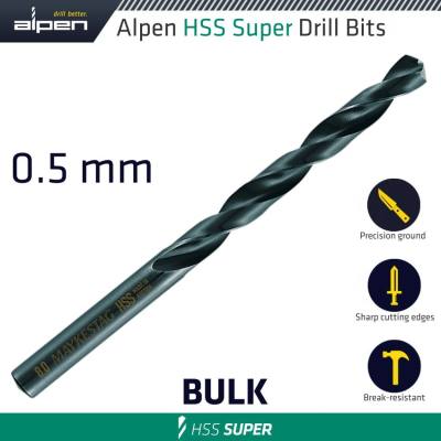 HSS SUPER DRILL BIT 0.5MM BULK — image 1