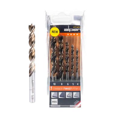 TIMBER TWIST WOOD DRILL BIT SET PTM5-5  4, 5, 6, 8, 10.0MM — image 1