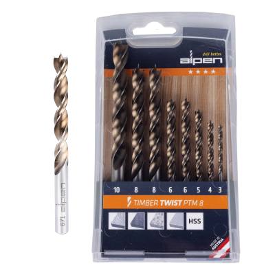 TIMBER TWIST WOOD DRILL BIT SET PTM8-8 3, 4, 5, 10.0MM, X2 6, 8.0MM — image 1