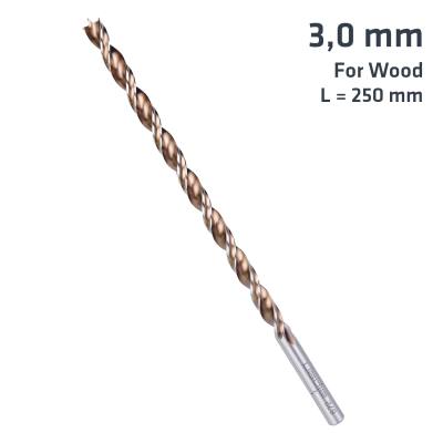 TIMBER TWIST 3MM X 250 LONG WOOD DRILL BIT SLEEVED — image 1