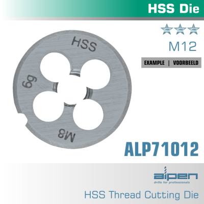 DIE 12MM ROUND 25X9MM IN POUCH HSS 1.75MM PITCH — image 1