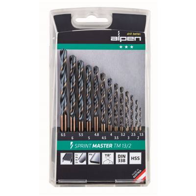 HSS SPRINT MASTER DRILL BIT SET 13 PIECE  1.5-6.5 3.2+4.8 TM13-2 — image 1