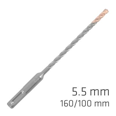 FORCE X 5.5 x 160/100 SDS-PLUS REBAR DRILL BIT X4 CUTTING EDGES — image 1
