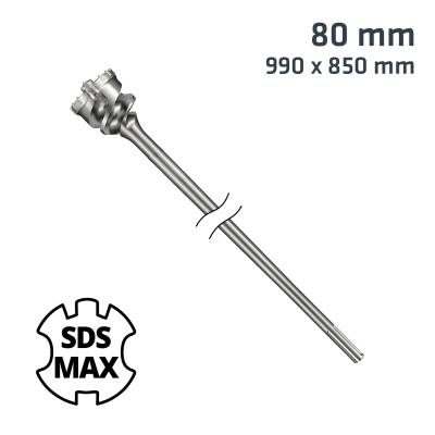 SDS MAX MILL CROWN 80MM x 990 x 850 DRILL BIT — image 1