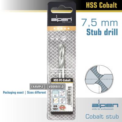 COBALT DRILL BIT SHORT POUCH 7.5MM — image 1