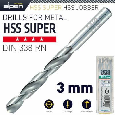 HSS SUPER DRILL BIT 3MM BULK — image 1