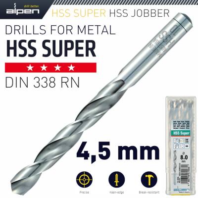 HSS SUPER DRILL BIT 4.5MM BULK — image 1