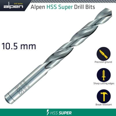 HSS SUPER DRILL BIT 10.5MM BULK — image 1