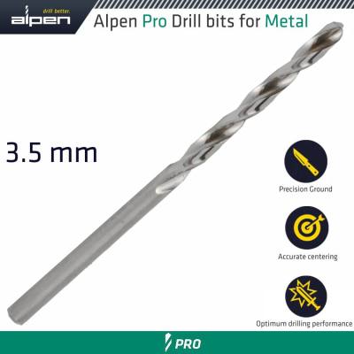 ALPEN PRO HSS DRILL DIN 338 RN 135 WITH SPLIT POINT 3.5MM BULK — image 1