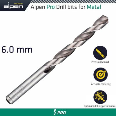 ALPEN PRO 6.0MM HSS DRILL DIN 338 RN 135 WITH SPLIT POINT BULK — image 1