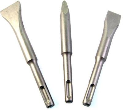 SDS SHORT CHISEL SET PLASTIC TUBE POINT X140MM FLAT 20X140 WIDE 30X140 — image 1