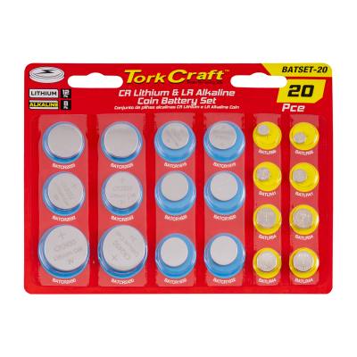 COIN BATTERY SET 20PC LR ALKALINE 8PC & CR LITHIUM 12PC — image 1