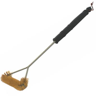 BRAAI BBQ THREE SIDE BRASS WIRE BRUSH 530MM HANDLE 21' TCW — image 1
