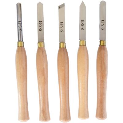 CHISEL SET WOOD TURNING 300MM HSS 5 PIECE WOOD CASE — image 1