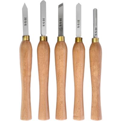 CHISEL SET WOOD TURNING 270MM  HSS 5 PIECE WOOD CASE — image 1