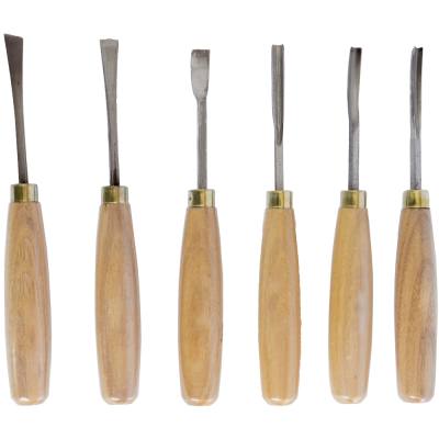 CHISEL SET WOOD CARVING 6 PIECE WOODEN BOX — image 1