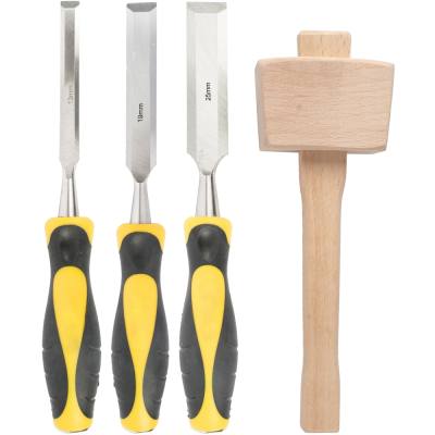 CHISEL SET WOOD 3 PIECE PLUS WOODEN MALLET BLISTER — image 1